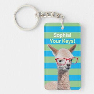 Porte-clefs Lunettes Rouges Personnalisées Nom Message 4 d'Alp