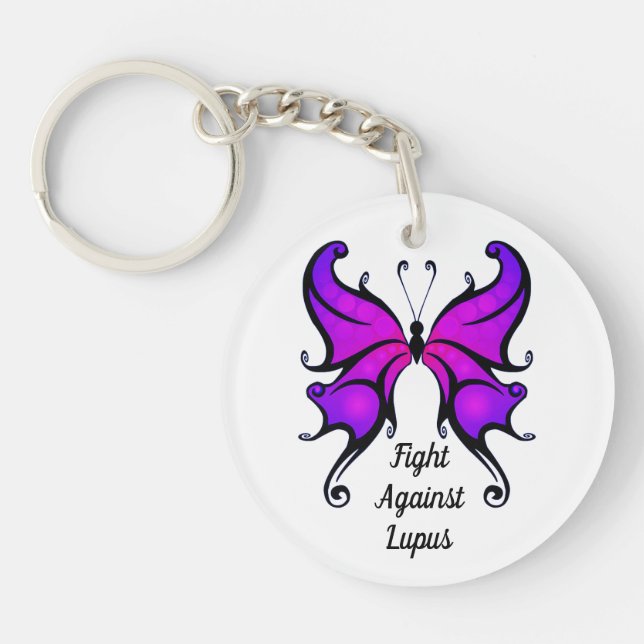 Porte-clefs Lupus Purple Butterfly VOTRE Porte - clé photo (Devant)