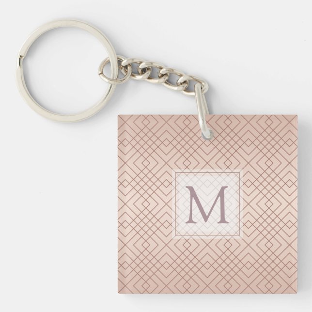 Porte-clefs Luxe motif Rose Gold Personnalisé (Devant)
