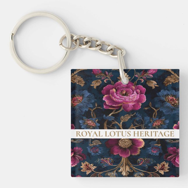 Porte-clefs Luxury Floral Vintage Royal (Devant)