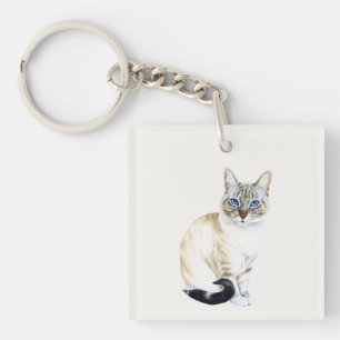 Porte-clefs Lynx Point Siamese Chat