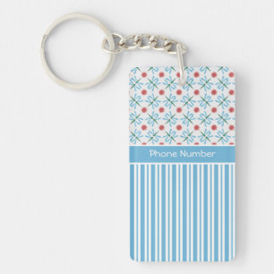 Porte-clefs Lys d'eau rose, libellules, Porte - clé personnali