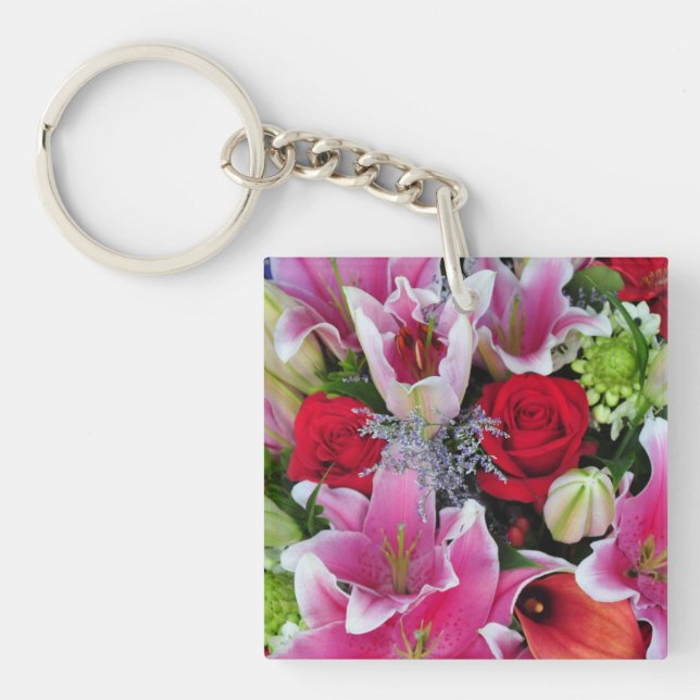 Porte-clefs Lys et roses (Devant)