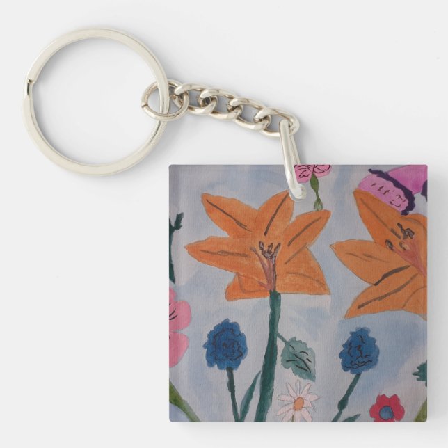 Porte-clefs Lys orange (Devant)