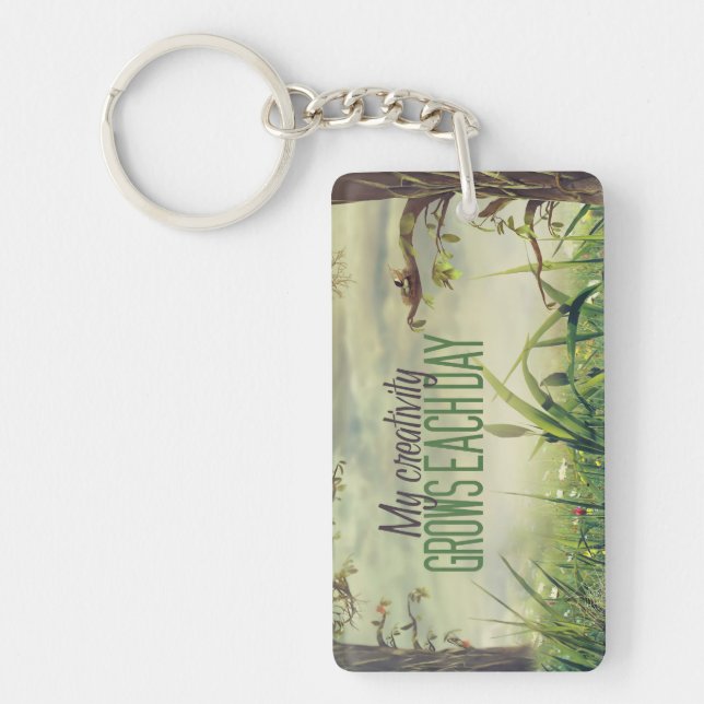 Porte-clefs "Ma créativité grandit" Motivation Affirmation (Devant)