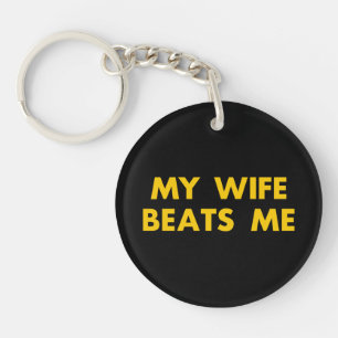 Porte-clefs Ma Femme M'A Battu Retro Vintage Drôle