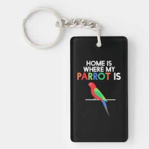 Porte-clefs Ma Maison Est Là Où Est Mon Parrot