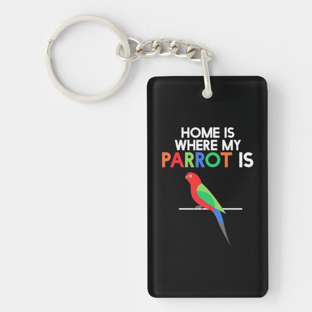 Porte-clefs Ma Maison Est Là Où Est Mon Parrot (Devant)