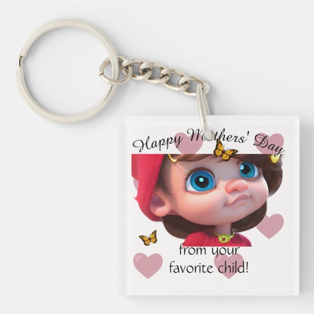 Porte-clefs Ma mère super cool (Devant)
