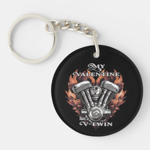 Porte-clefs Ma Saint-Valentin a un V-Twin, Motard