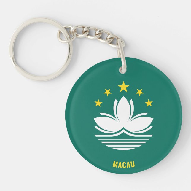Porte-clefs Macao Drapeau de charme patriotique (Devant)