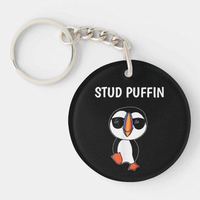 Porte-clefs Macareux Stud Puffin Oiseau Drôle (Devant)