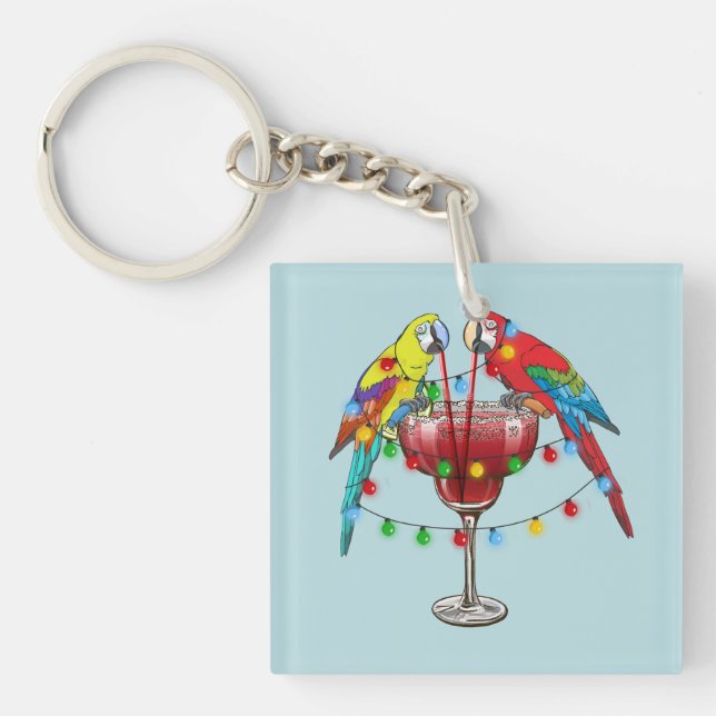 Porte-clefs Macaws Tropical Boire Du Vin (Devant)