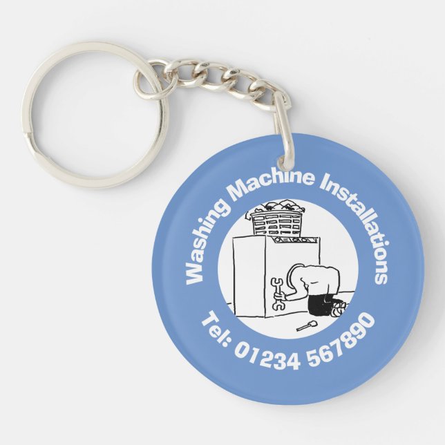 Porte-clefs Machine à laver Installations Cartoon (Devant)