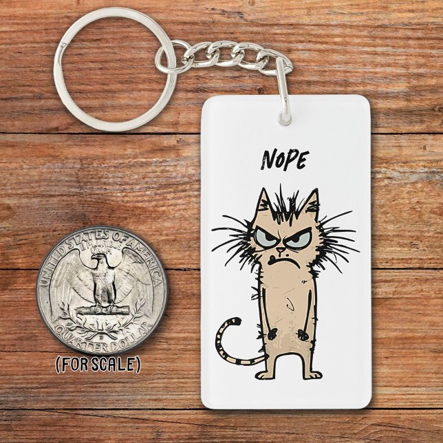 Porte-clefs Mad Messy Cat Dessin Sarcastique Phrase Sac Charme (Créateur téléchargé)