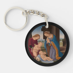 Porte-clefs Madonna adorant l'enfant avec le saint infantile
