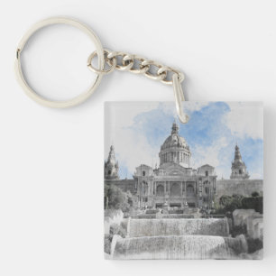 Porte-clefs Madrid Espagne - Souvenir de vacances avec ville P