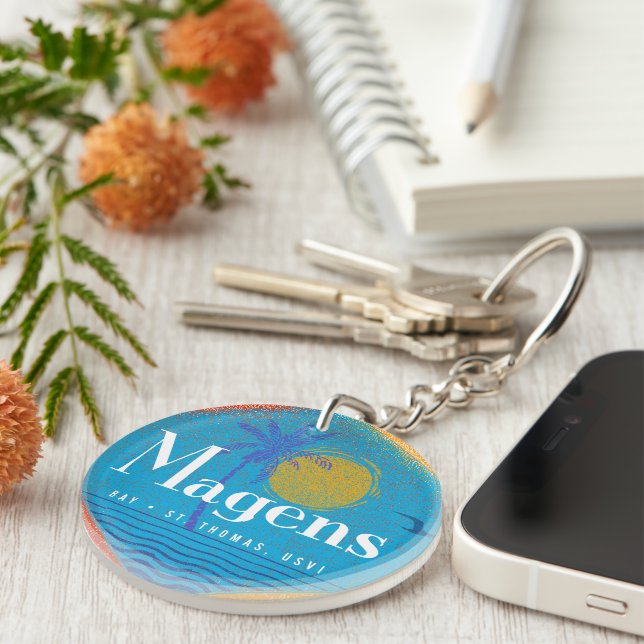 Porte-clefs Magens Bay Mid Century Retro USVI St. Thomas (Devant droit)