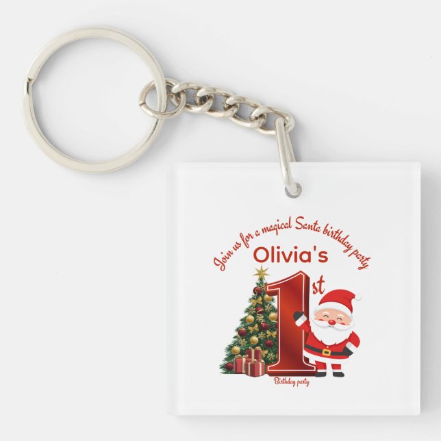 Porte-clefs Magical Santa Birthday Design for Kids (Devant)