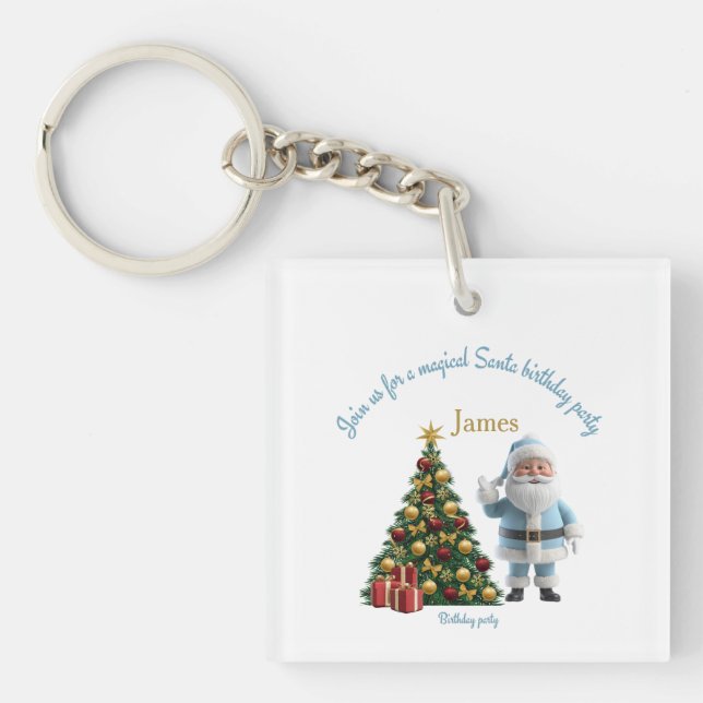 Porte-clefs Magical Santa Birthday Invitation  (Devant)