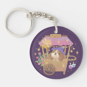 Porte-clefs Magicien Chiot : Chariot de Vendeur Magique Vintag