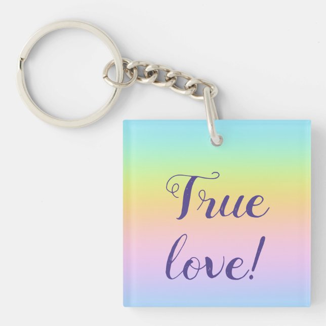 Porte-clefs Magnificent Pastel Rainbow Wedding (Devant)