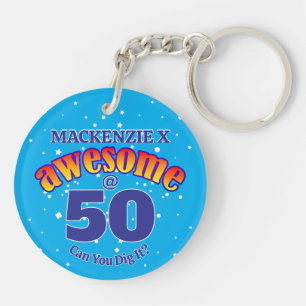 Porte-clefs MAGNIFIQUE 50 BLEU CLAIR Anniversaire