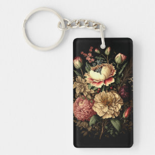 Porte-clefs Magnifique arrangement floral vintage 