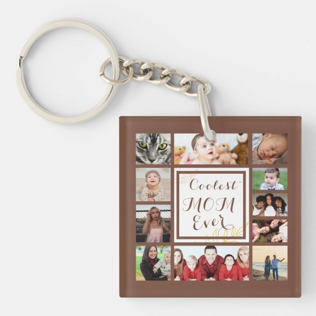 Porte-clefs Magnifique Coolest Mom Ever Photo Collage (Devant)