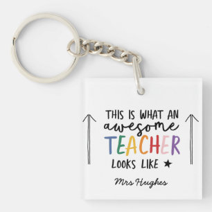 Porte-clefs Magnifique enseignant typographie moderne cadeau a