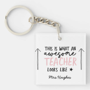 Porte-clefs Magnifique enseignant typographie moderne cadeau r