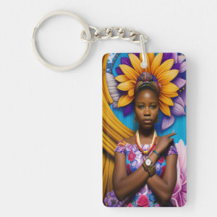 Porte-clefs Magnifique femme africaine avec montre