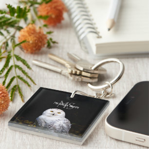 Porte-clefs Magnifique monogramme personnalisé de nom de hibou