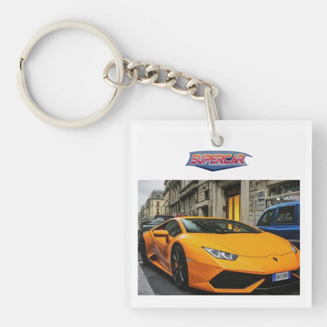 Porte-clefs Magnifique Supercar Acrylique Porte - clé Design. (Devant)