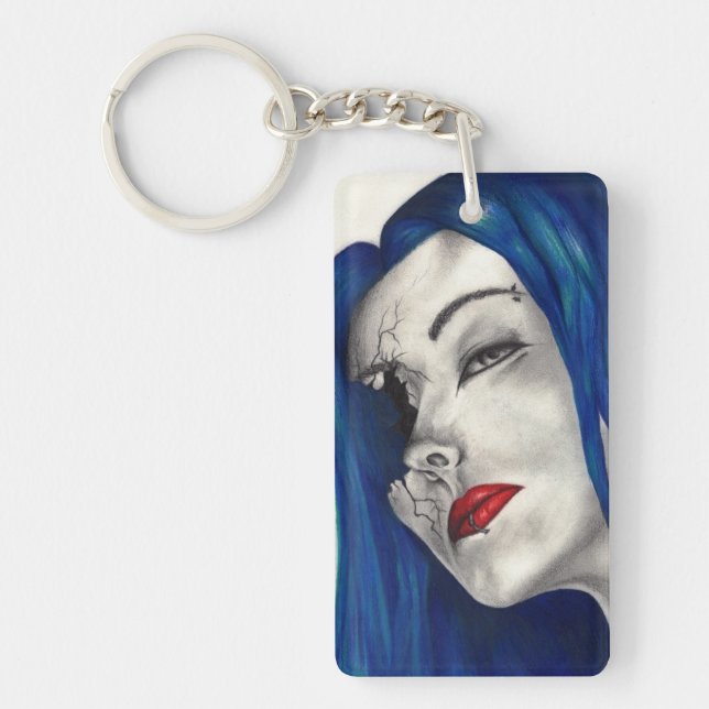 Porte-clefs Magnifiquement Broken Goth Femme Imaginaire Art or (Devant)