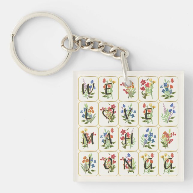 Porte-clefs Mah Jongg Porte - clé d'amour (Devant)