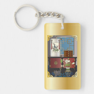 Porte-clefs Mah Jongg Porte - clé du Cabinet rouge