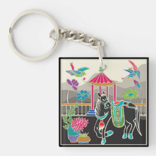 Porte-clefs Mah Jongg Tiles Horse Porte - clé