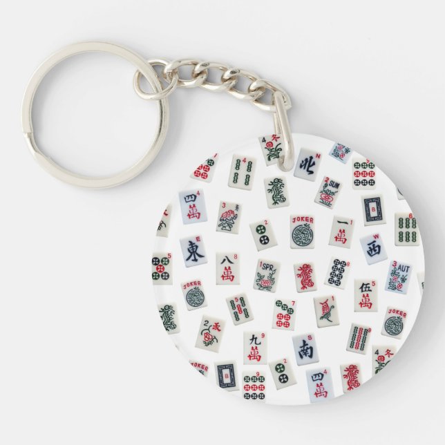 Porte-clefs  MahJong tiles and symbols patterns  (Devant)