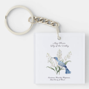 Porte-clefs Mai Mois de naissance Fleur Lys de la vallée Anniv