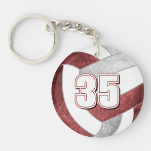 Porte-clefs maillot de joueur de volley-ball numéro marron gri