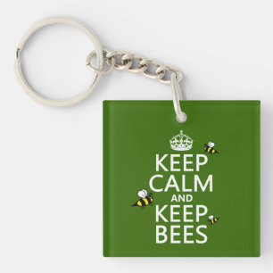Porte-clefs Maintenez calme et gardez les abeilles - toutes