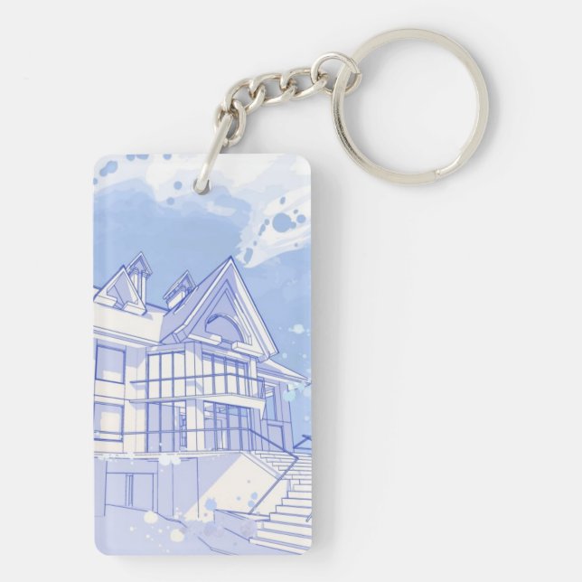 Porte-clefs maison : aspiration d'aquarelle (Dos)