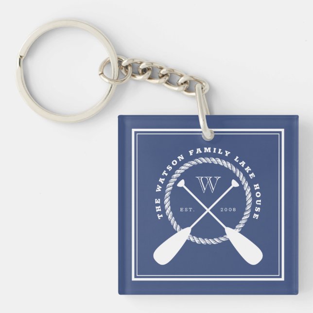 Porte-clefs Maison Blue Lake Monogram Pagaies franchies (Devant)