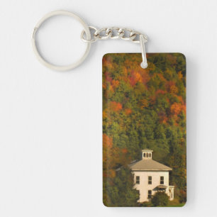 Porte-clefs Maison d'automne de la Nouvelle-Angleterre avec Po