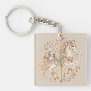Porte-clefs Maison de cheval de carrousel antique Cadeau Cotta
