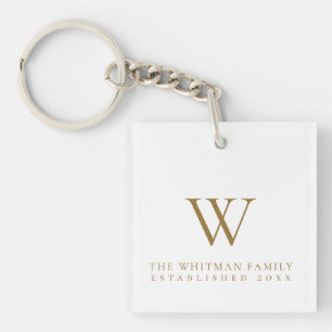 Porte-clefs Maison de Famille Monogramme Or Blanc