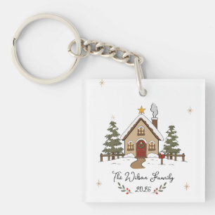 Porte-clefs Maison de Noël Cosy Personnalisée
