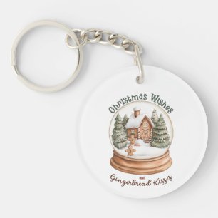 Porte-clefs Maison de pain d'épice de Noël Globe des neiges