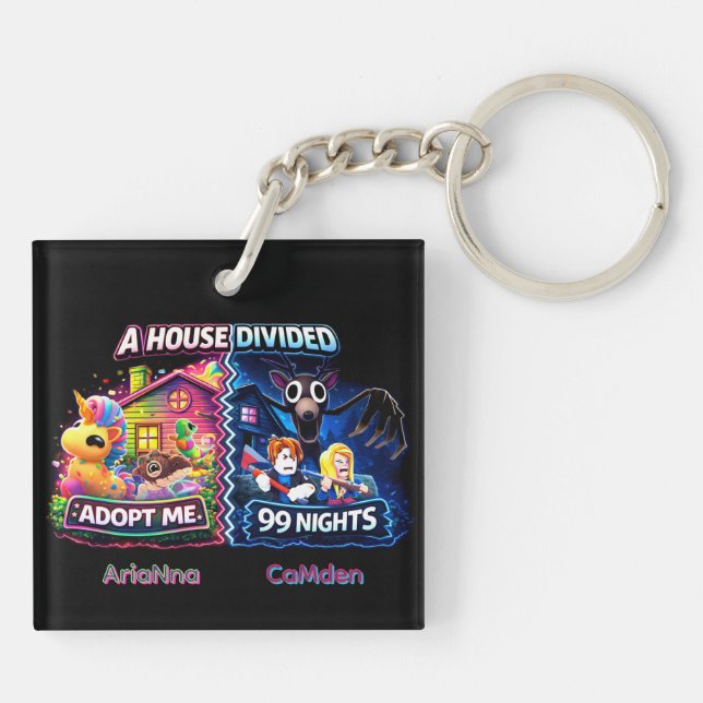 Porte-clefs Maison divisée Adopt Me contre 99 Nights (Dos)
